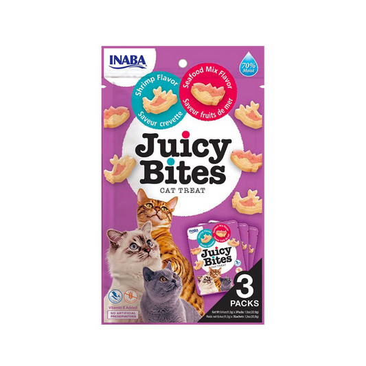 Churu Juicy Bites de camarón con mariscos 34g/11,3g x3 Sachets