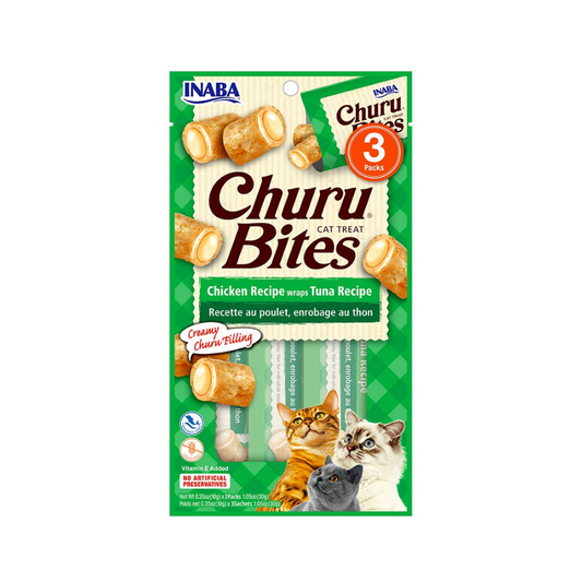 Churu Bites de pollo con atún 30g/10g x3 Sachets Wraps