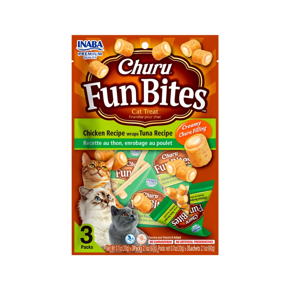 Churu Fun Bites pollo con atún 60g/20g x3 Sachets