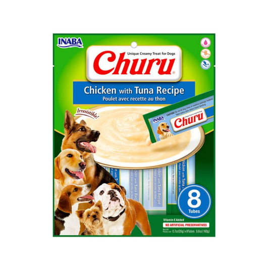 Dog Churu de pollo con atún 160g/20g x8 Tubos