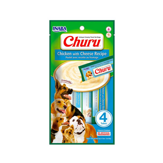 Dog Churu de pollo con queso 56g/14g x4 Tubos