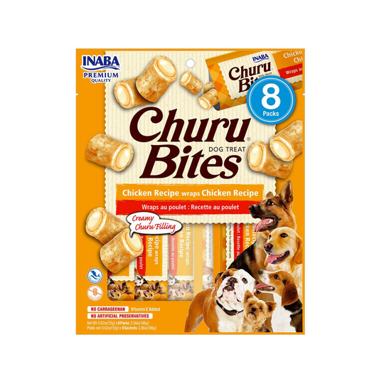 Dog Churu Bites de pollo 96g/12g x8 Sachets Wraps