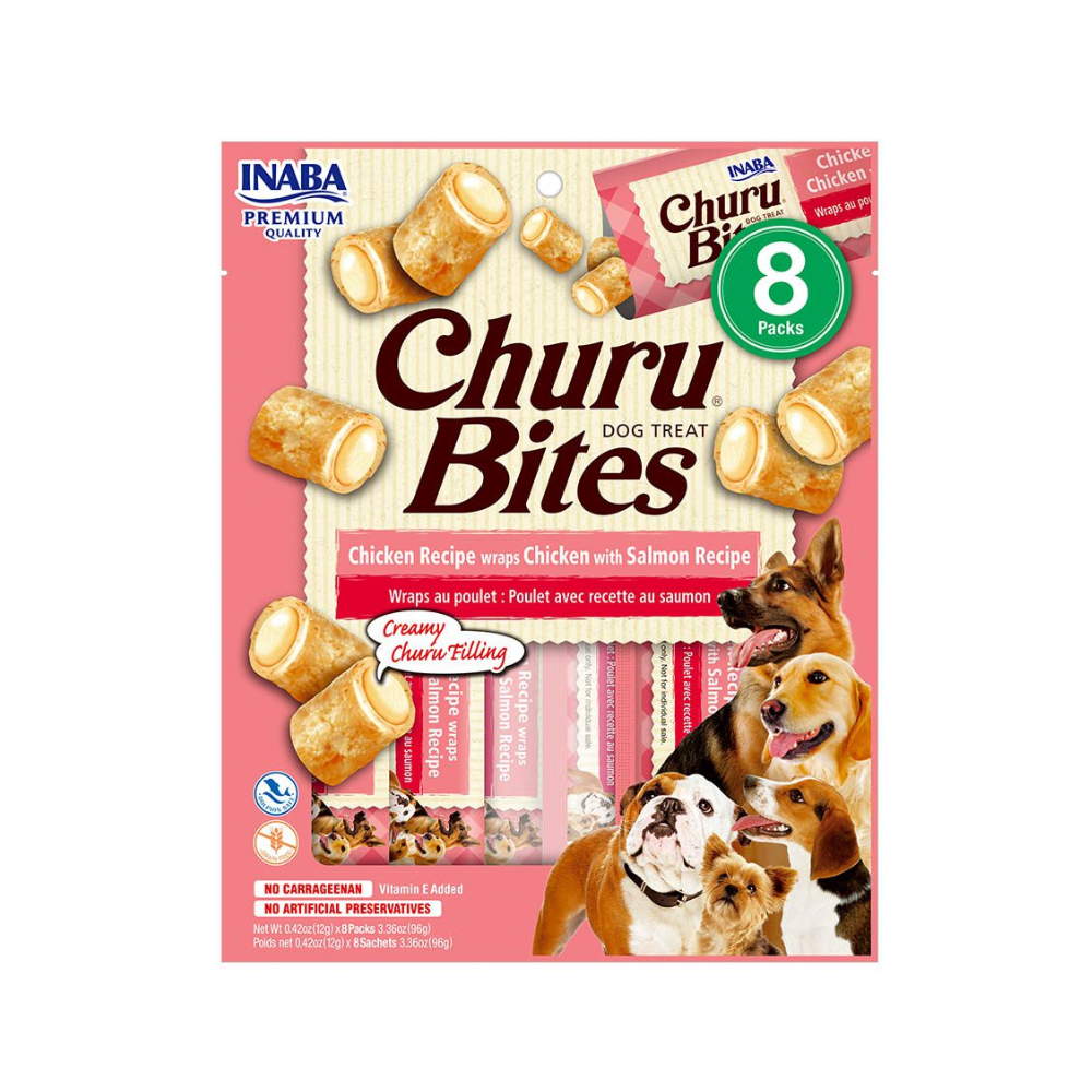 Dog Churu Bites de pollo con salmón 96g/12g x8 Sachets Wraps