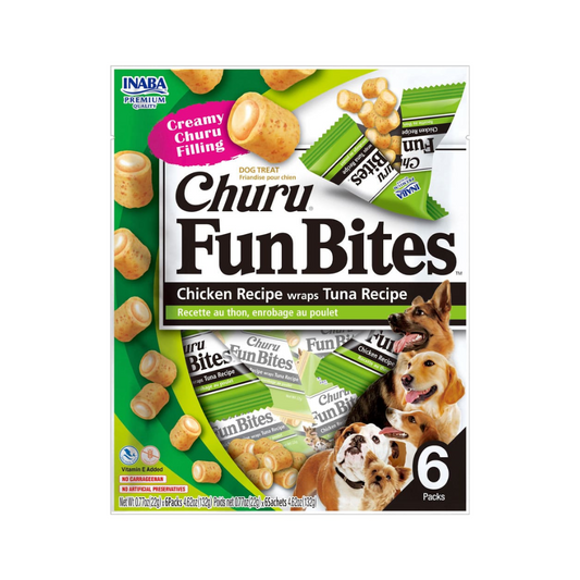 Dog Churu Fun Bites de pollo con atún 132g/22g x6 Sachets