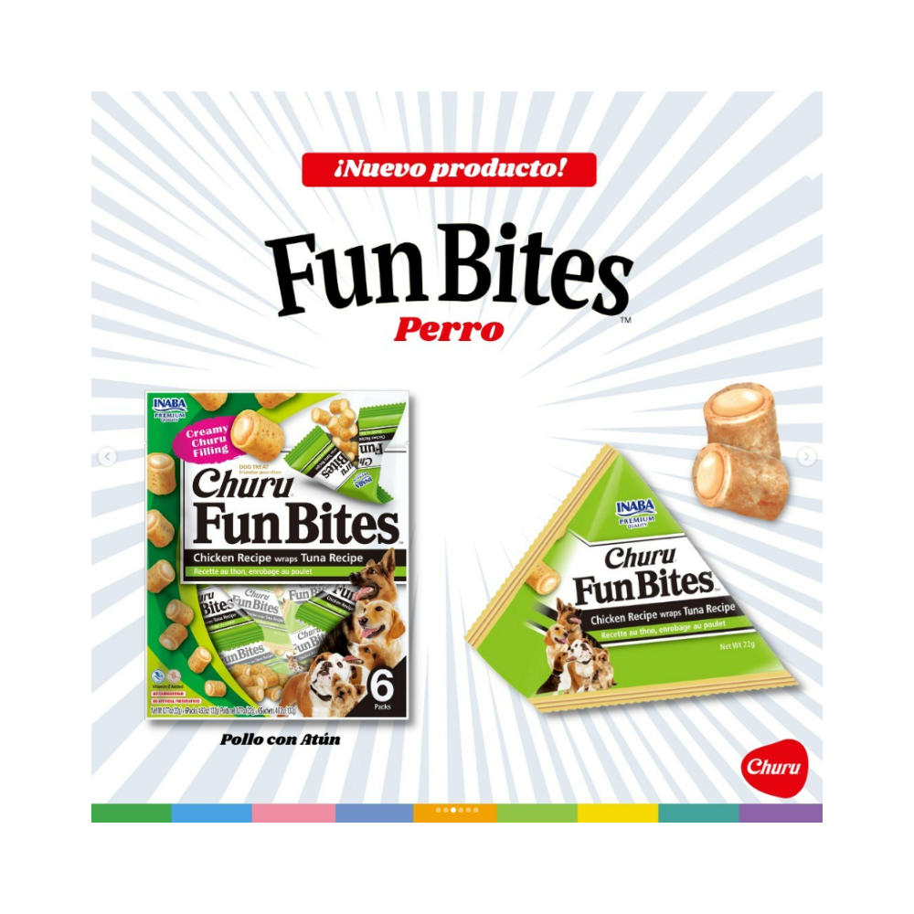 Dog Churu Fun Bites de pollo con atún 132g/22g x6 Sachets