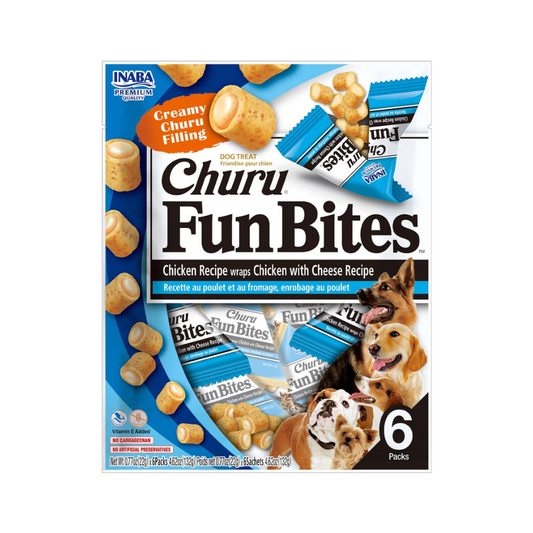 Dog Churu Fun Bites de pollo con queso 132g/22g x6 Sachets