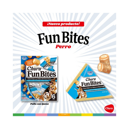 Dog Churu Fun Bites de pollo con queso 132g/22g x6 Sachets