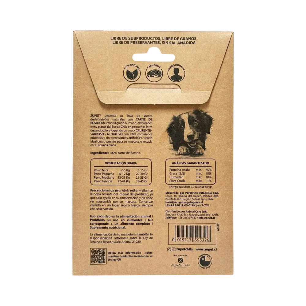 Snack Para Perro Zupet Deshidratado de Bovino 35g